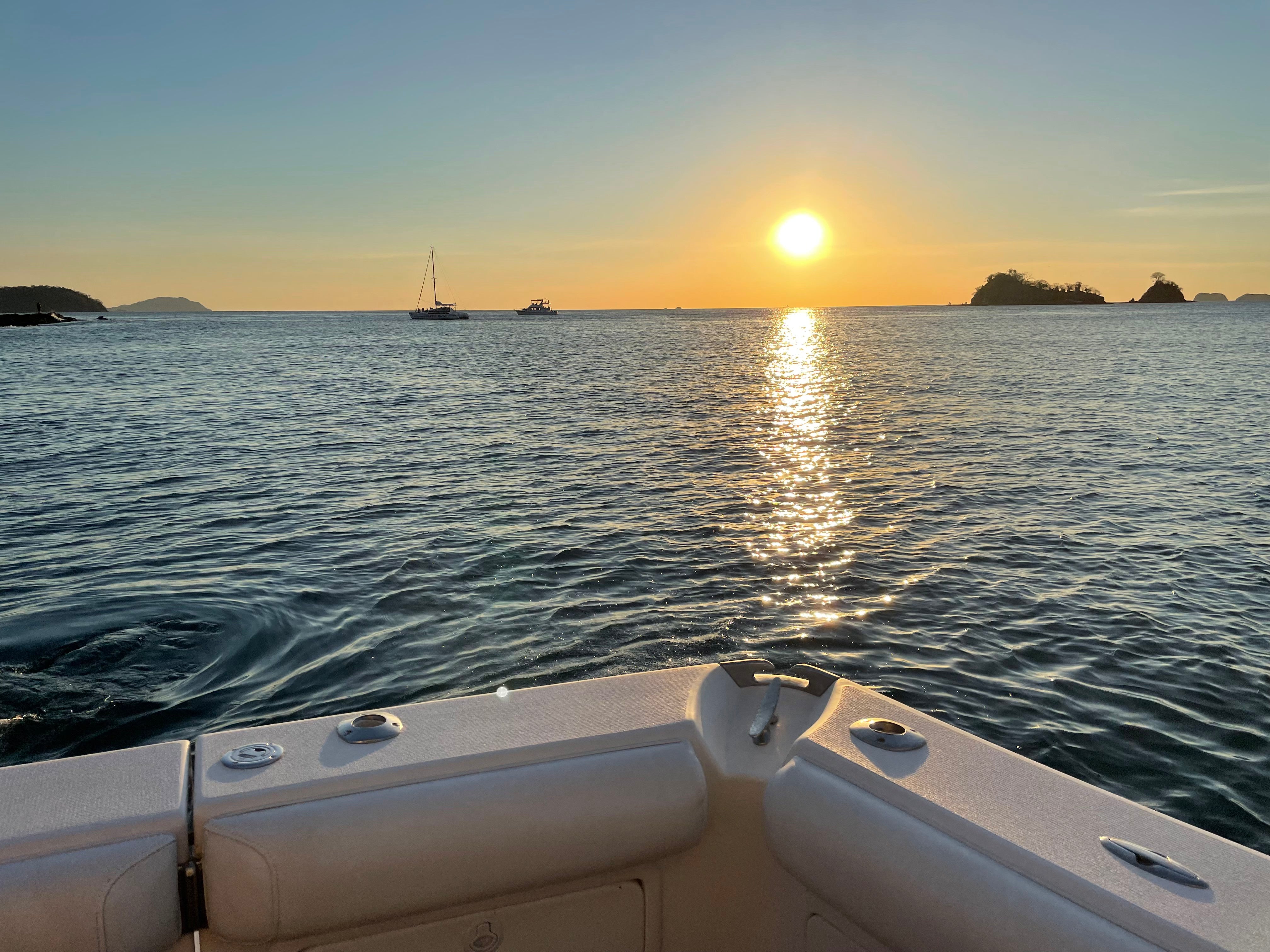 Sunset from the back of the boat